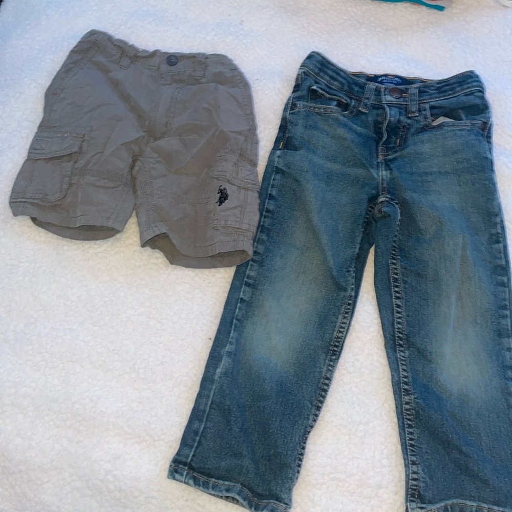 polo shorts and jeans